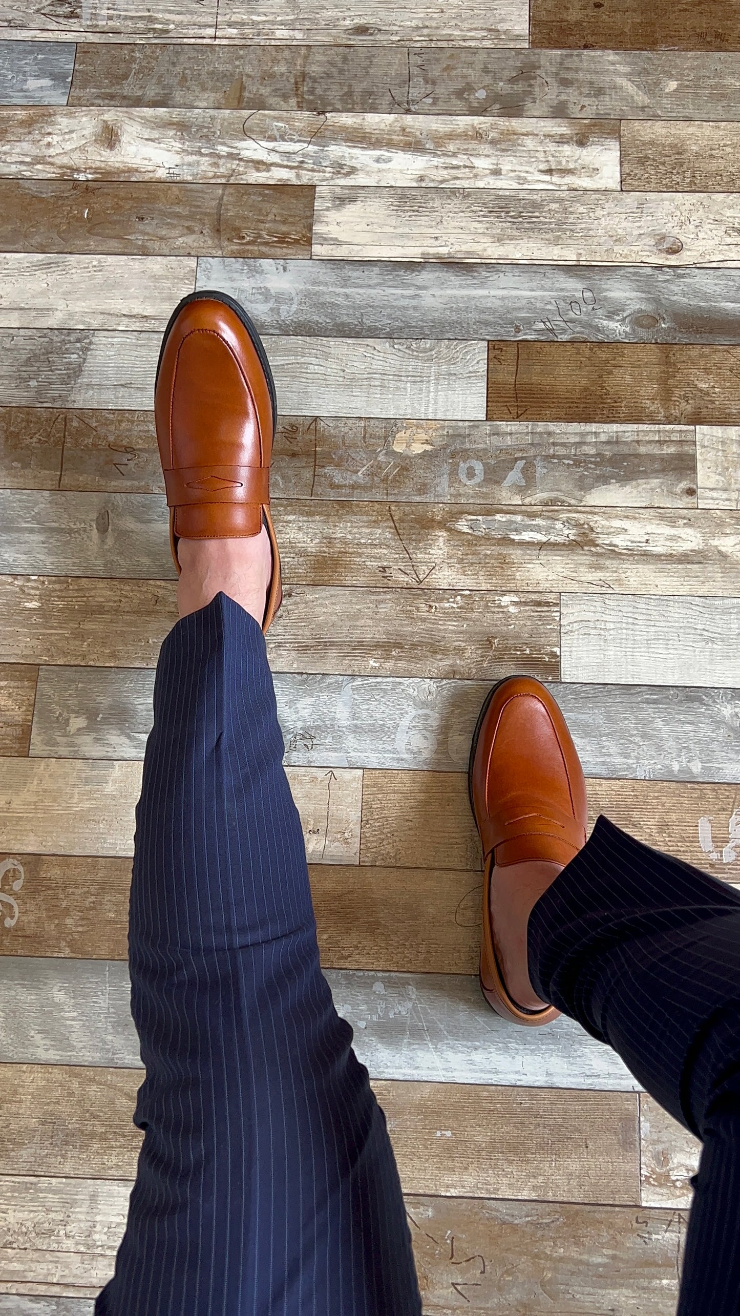 Mocassin Derby tabaco cuir