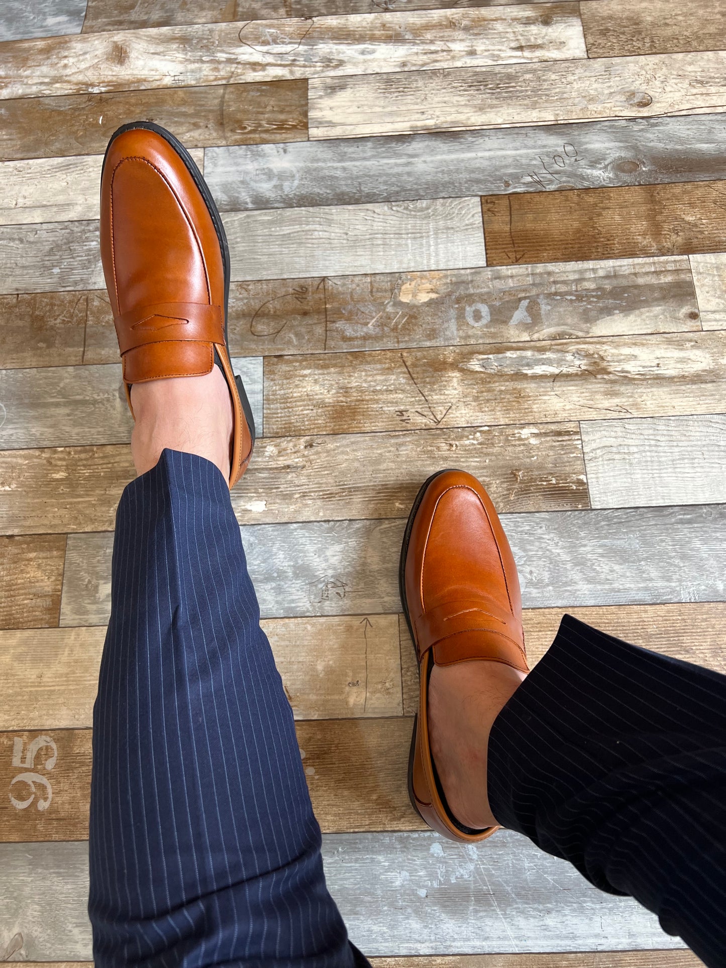 Mocassin Derby tabaco cuir