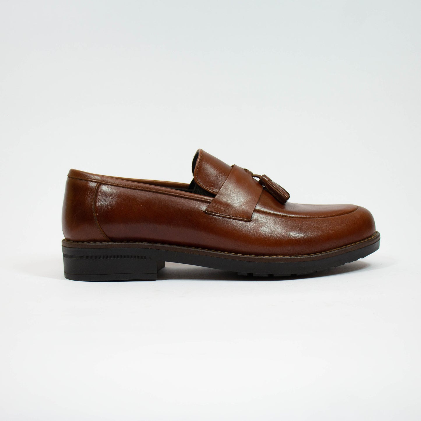 MOCASSIN POMPON TABACO CUIR