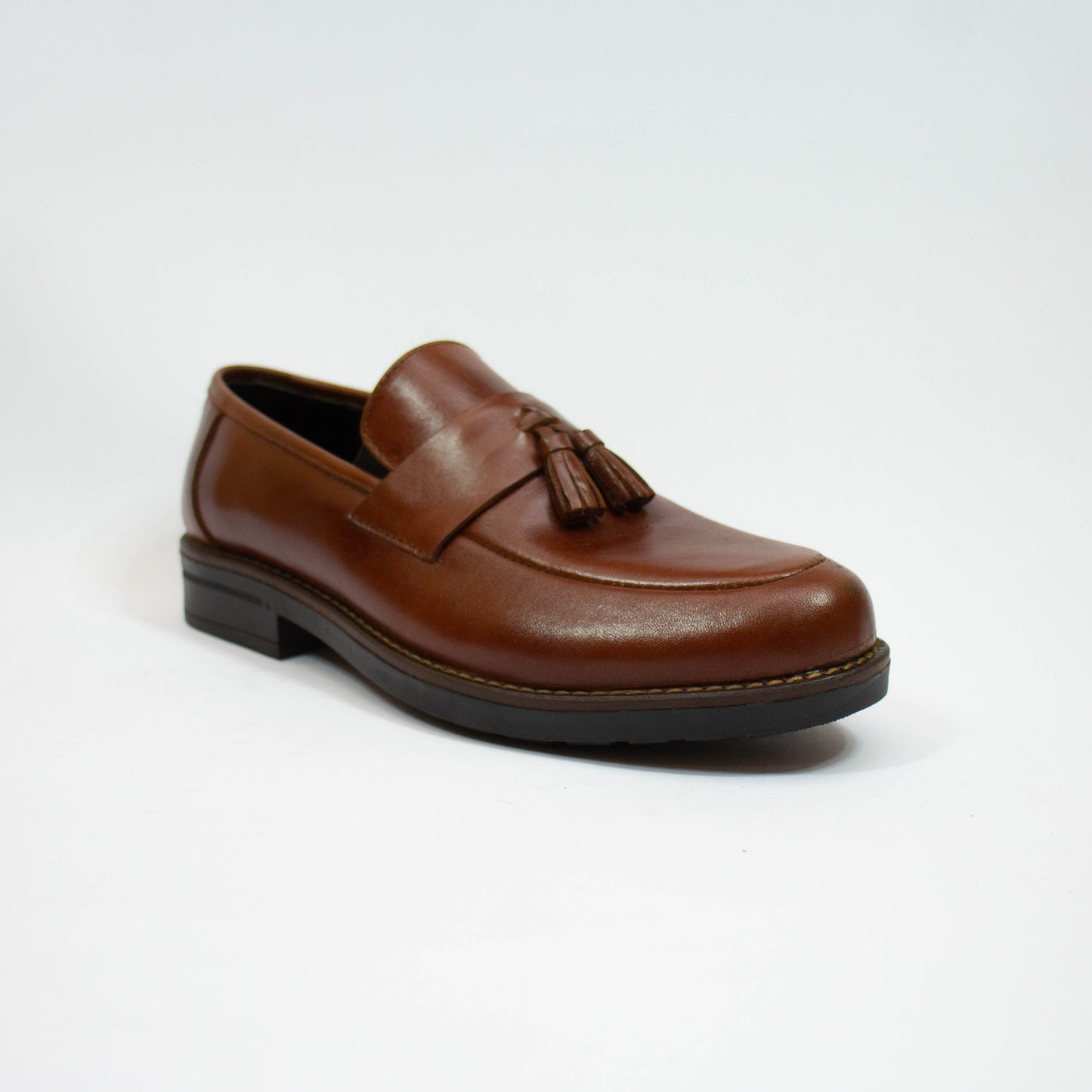 MOCASSIN POMPON TABACO CUIR
