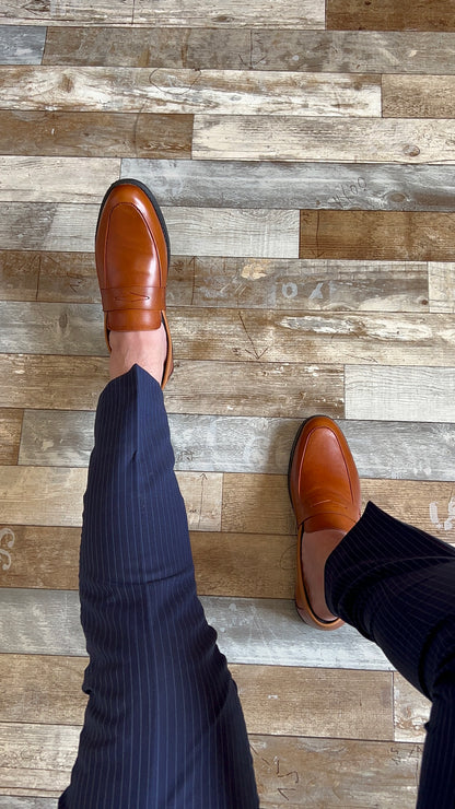 Mocassin Derby tabaco cuir