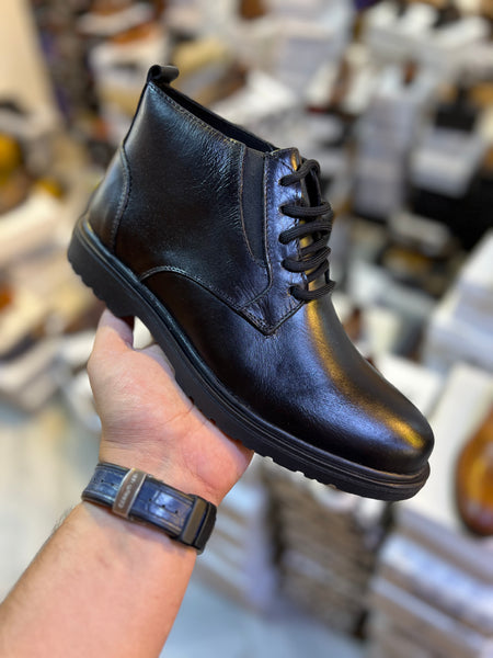 Boot en cuir Noir simple