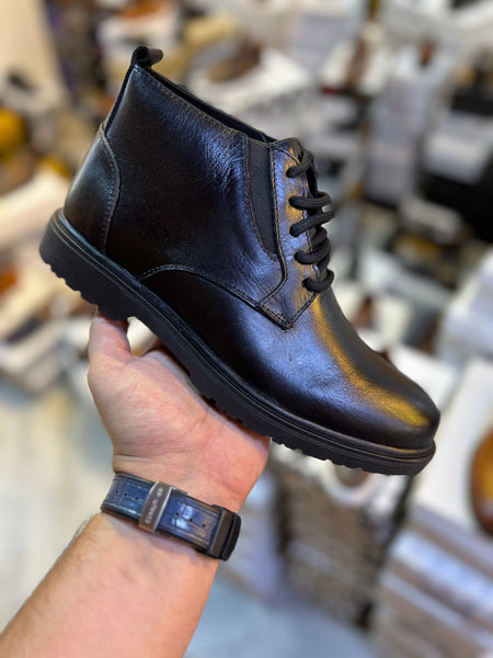 Boot en cuir Noir simple
