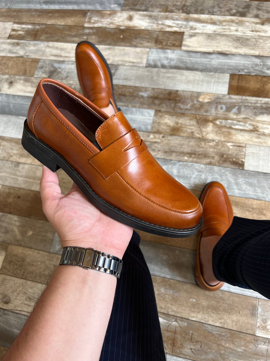Mocassin Derby tabaco cuir