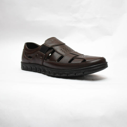 Sandale cuir marron ref 01